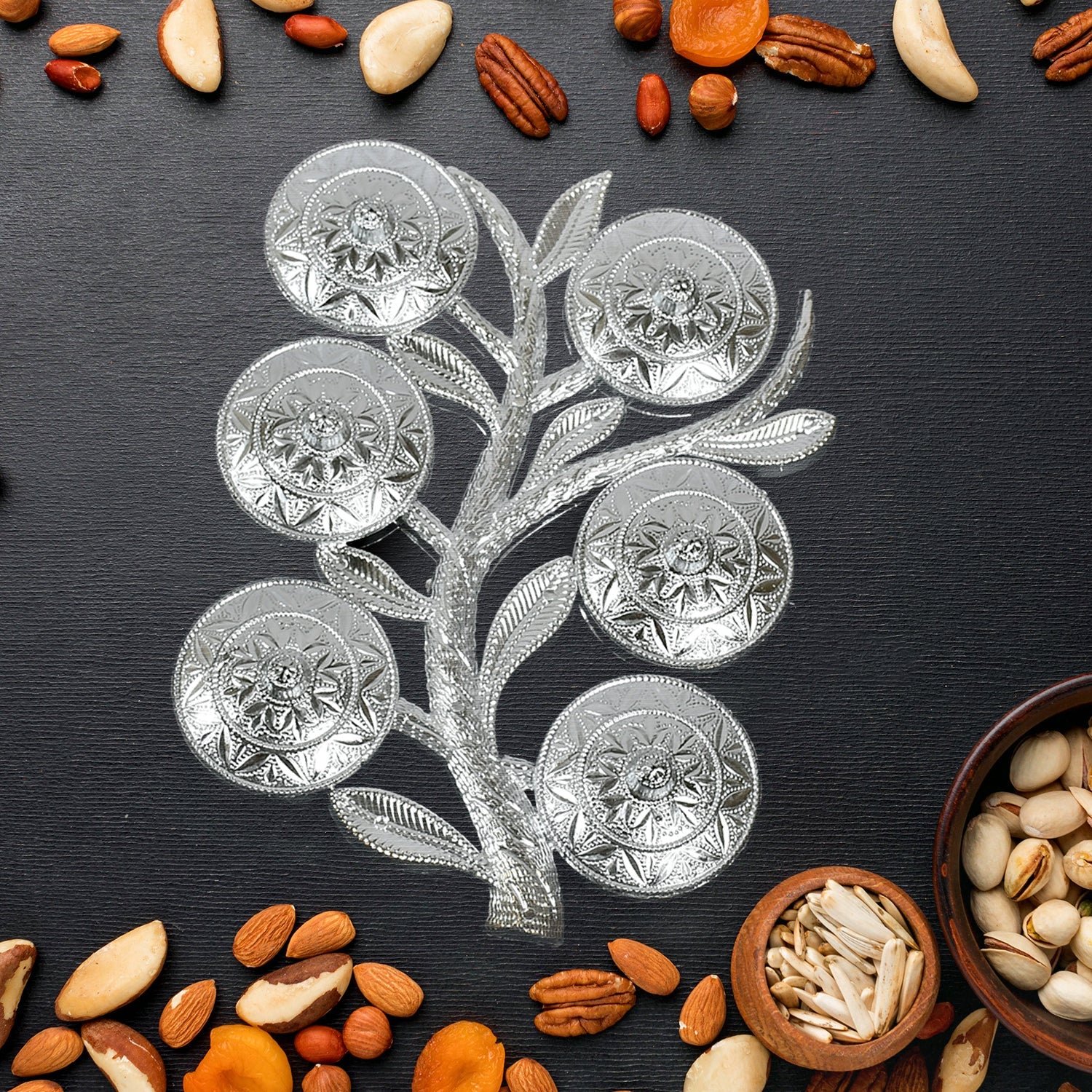 2238A Zoomkha Tree Shape 6Pc Storage Serving Tray Multipurpose Snack And Dry Fruit Serving Tray For Home Use DeoDap 2238A Zoomkha Tree Shape 6Pc Storage Serving Tray Multipurpose Snack And Dry Fruit Serving Tray For Home Use DeoDap